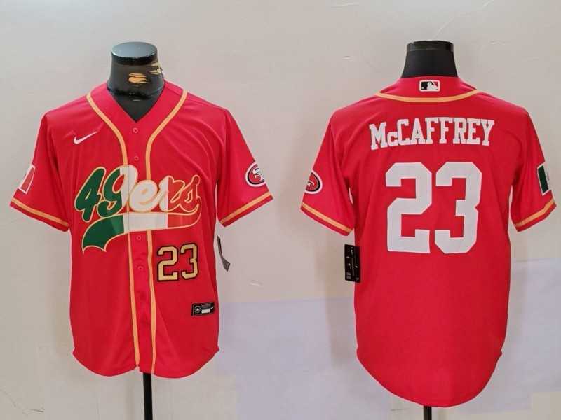 Men's San Francisco 49ers #23 Christian McCaffrey Red With Patch Cool Base Stitched Baseball Jerseys,We sell and wholesale Men's San Francisco 49ers #23 Christian McCaffrey Red With Patch Cool Base Stitched Baseball Jerseys on line form chian!